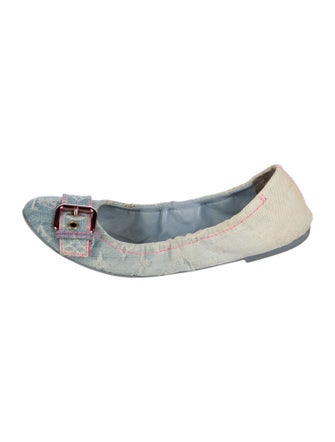 Louis Vuitton 2010 Monogram Denim Rosa Ballet Flats