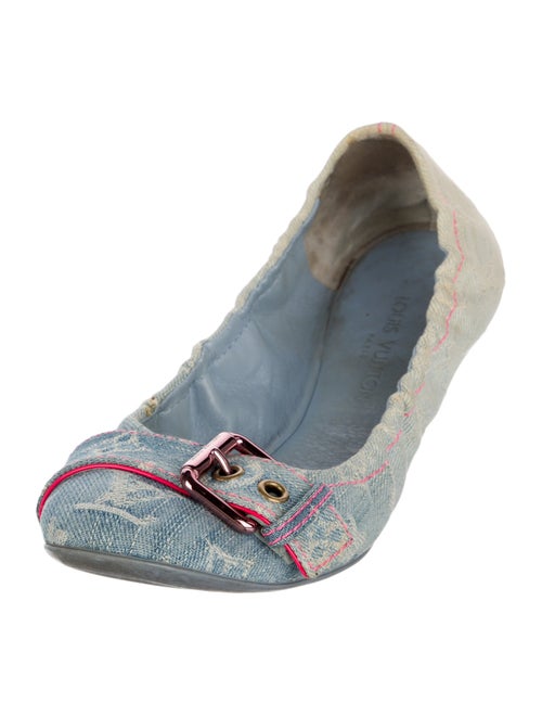 Louis Vuitton 2010 Monogram Denim Rosa Ballet Flats