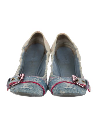 Louis Vuitton 2010 Monogram Denim Rosa Ballet Flats