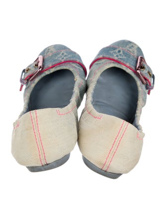 Louis Vuitton 2010 Monogram Denim Rosa Ballet Flats