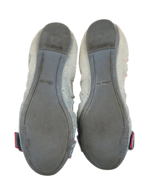Louis Vuitton 2010 Monogram Denim Rosa Ballet Flats