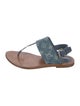 Louis Vuitton Monogram Pattern Denim T-Strap Sandals