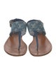 Louis Vuitton Monogram Pattern Denim T-Strap Sandals