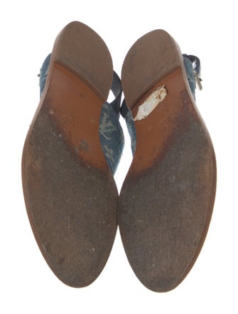 Louis Vuitton Monogram Pattern Denim T-Strap Sandals