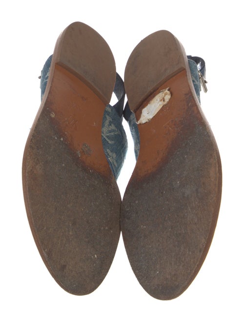 Louis Vuitton Monogram Pattern Denim T-Strap Sandals