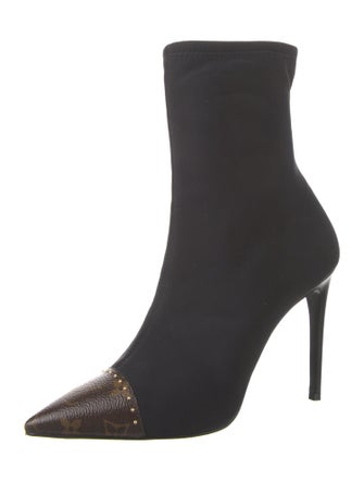 Louis Vuitton LV Monogram Studded Accents Sock Boots