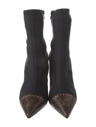 Louis Vuitton LV Monogram Studded Accents Sock Boots