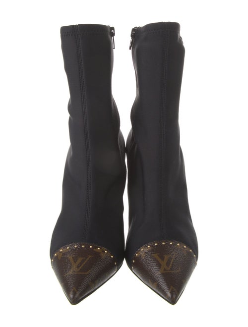 Louis Vuitton LV Monogram Studded Accents Sock Boots