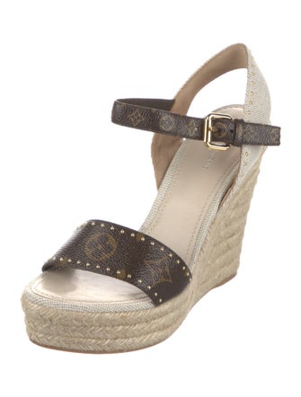 Louis Vuitton Printed Studded Accents Espadrilles