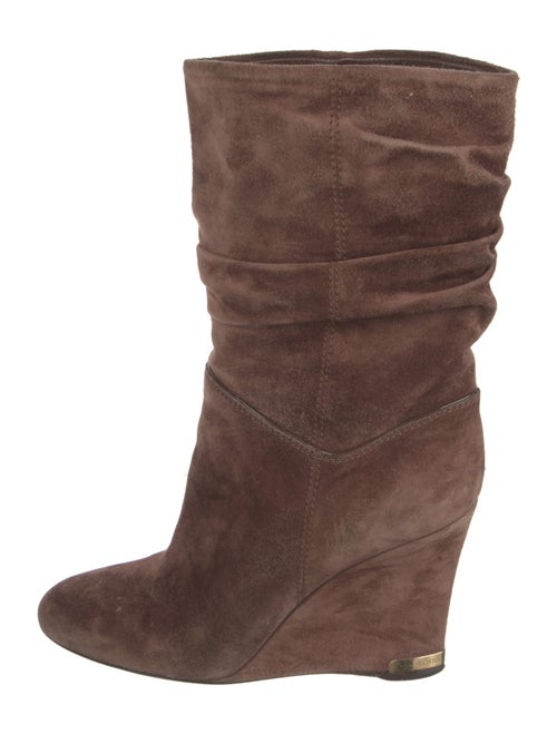 Louis Vuitton Suede Leather Trim Embellishment Slouch Boots