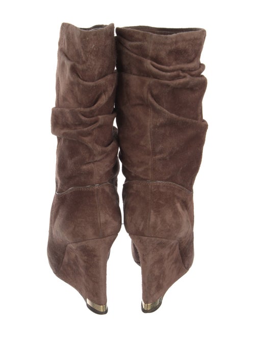 Louis Vuitton Suede Leather Trim Embellishment Slouch Boots