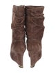 Louis Vuitton Suede Leather Trim Embellishment Slouch Boots