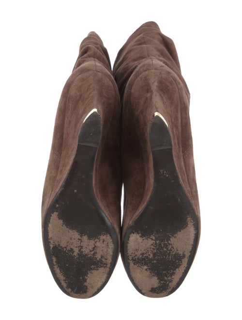 Louis Vuitton Suede Leather Trim Embellishment Slouch Boots