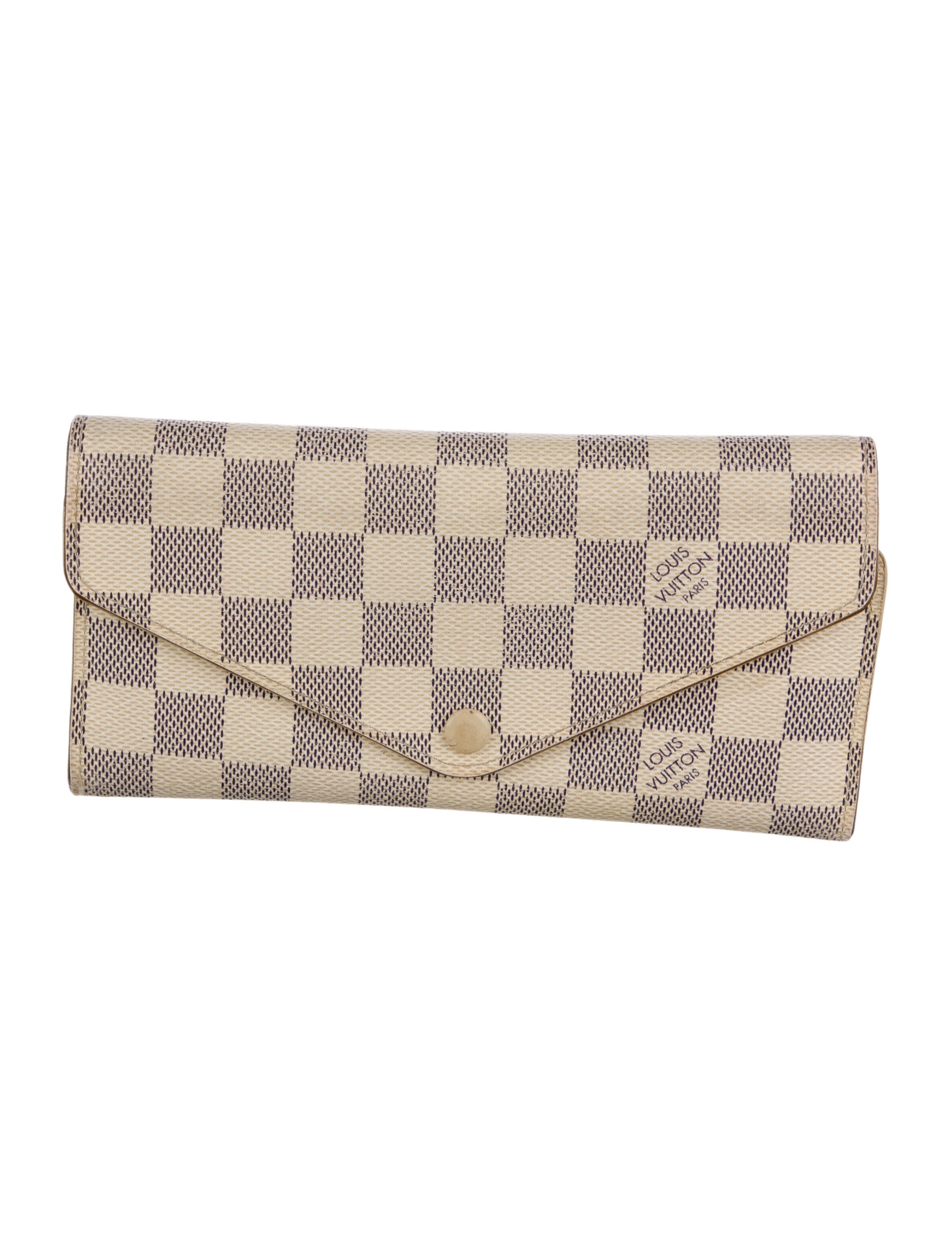 Louis Vuitton 2015 Damier Azur Pattern Sarah Wallet