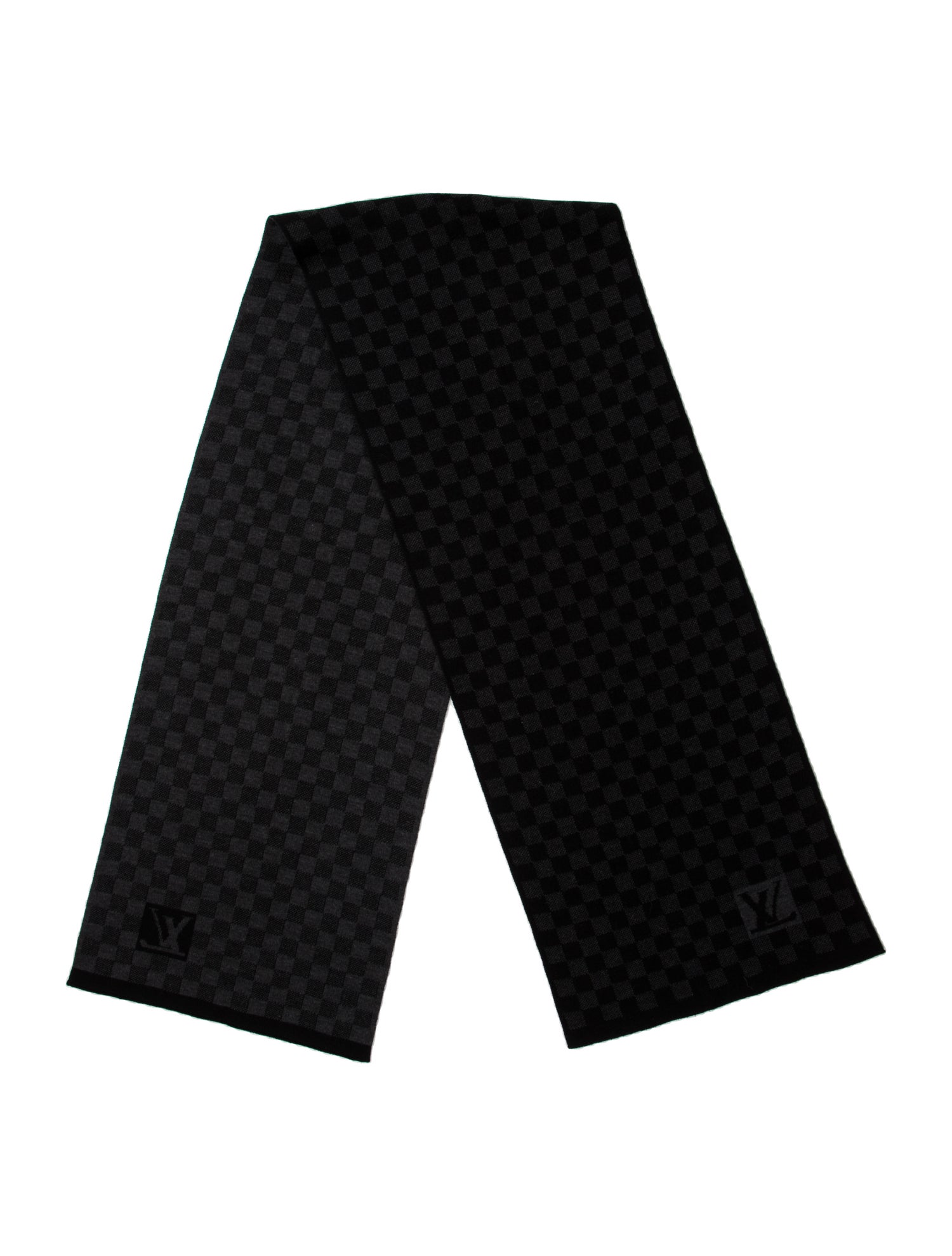 Louis Vuitton Wool Damier Graphite Pattern Scarf