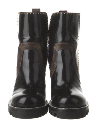 Louis Vuitton Monogram Pattern Leather Boots