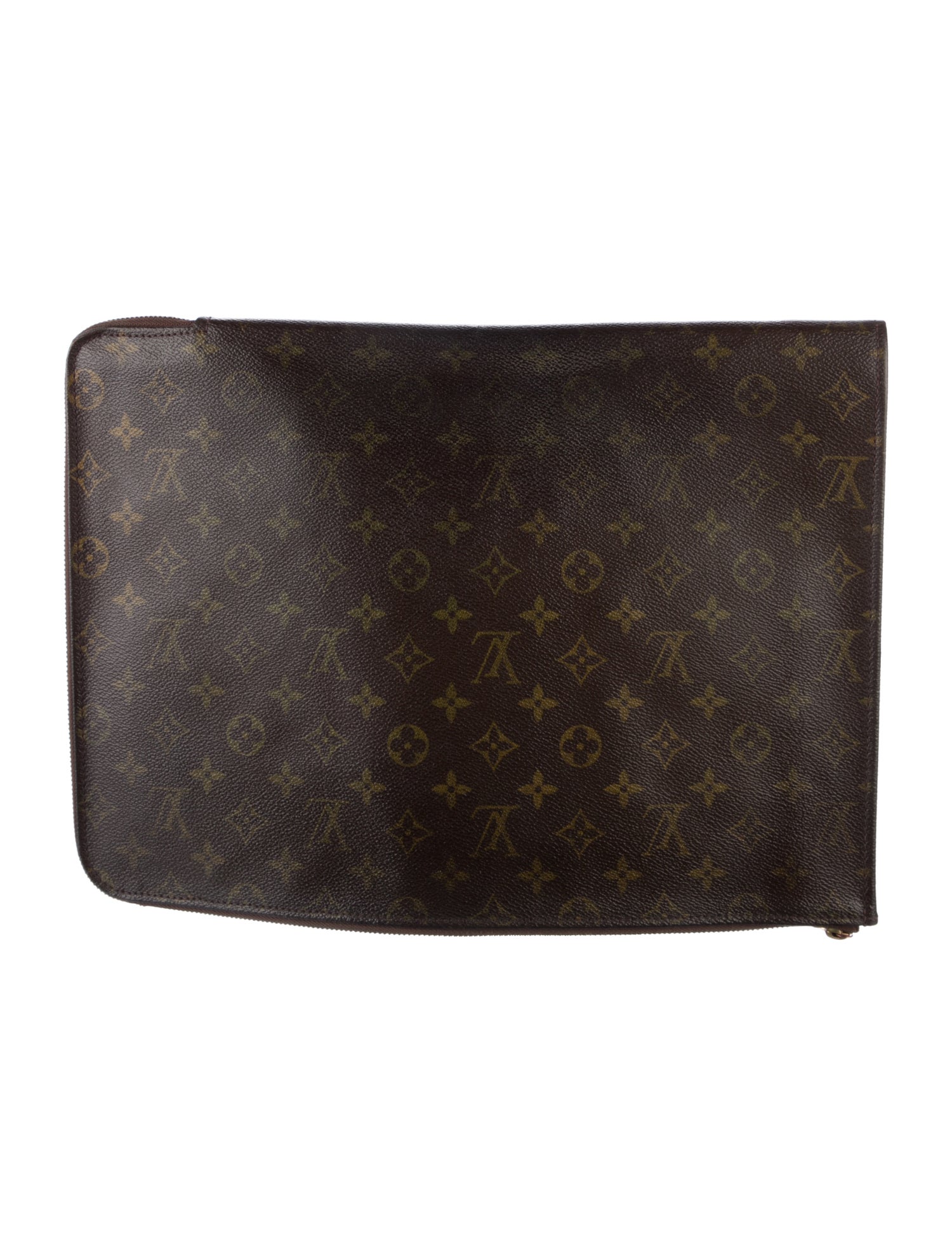 Louis Vuitton Leather Monogram Pattern Print Laptop Case