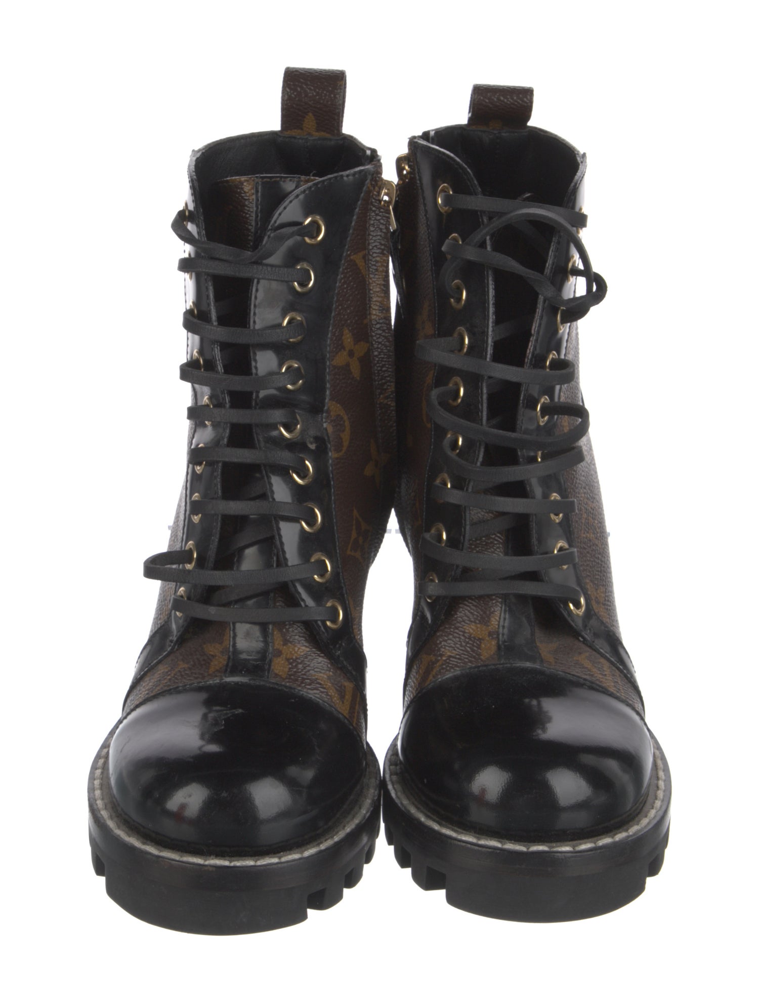 Louis Vuitton LV Monogram Lace-Up Boots