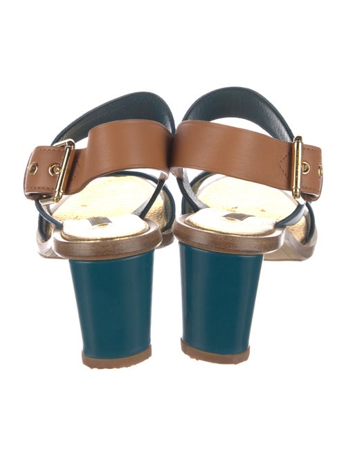 Louis Vuitton Leather Colorblock Pattern Slingback Sandals