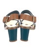 Louis Vuitton Leather Colorblock Pattern Slingback Sandals