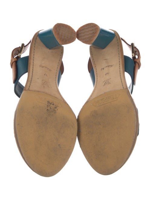 Louis Vuitton Leather Colorblock Pattern Slingback Sandals