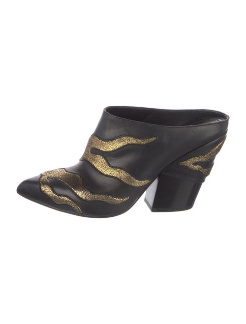 Louis Vuitton Leather Printed Mules