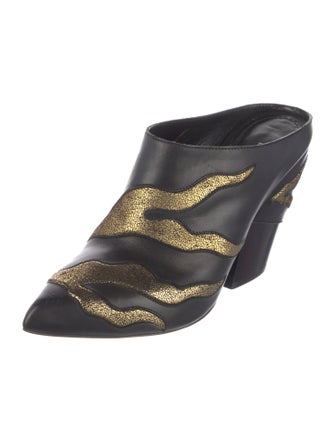 Louis Vuitton Leather Printed Mules