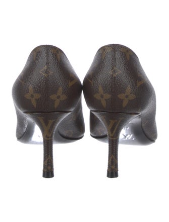 Louis Vuitton LV Monogram Leather Trim Embellishment Pumps