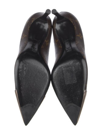 Louis Vuitton LV Monogram Leather Trim Embellishment Pumps