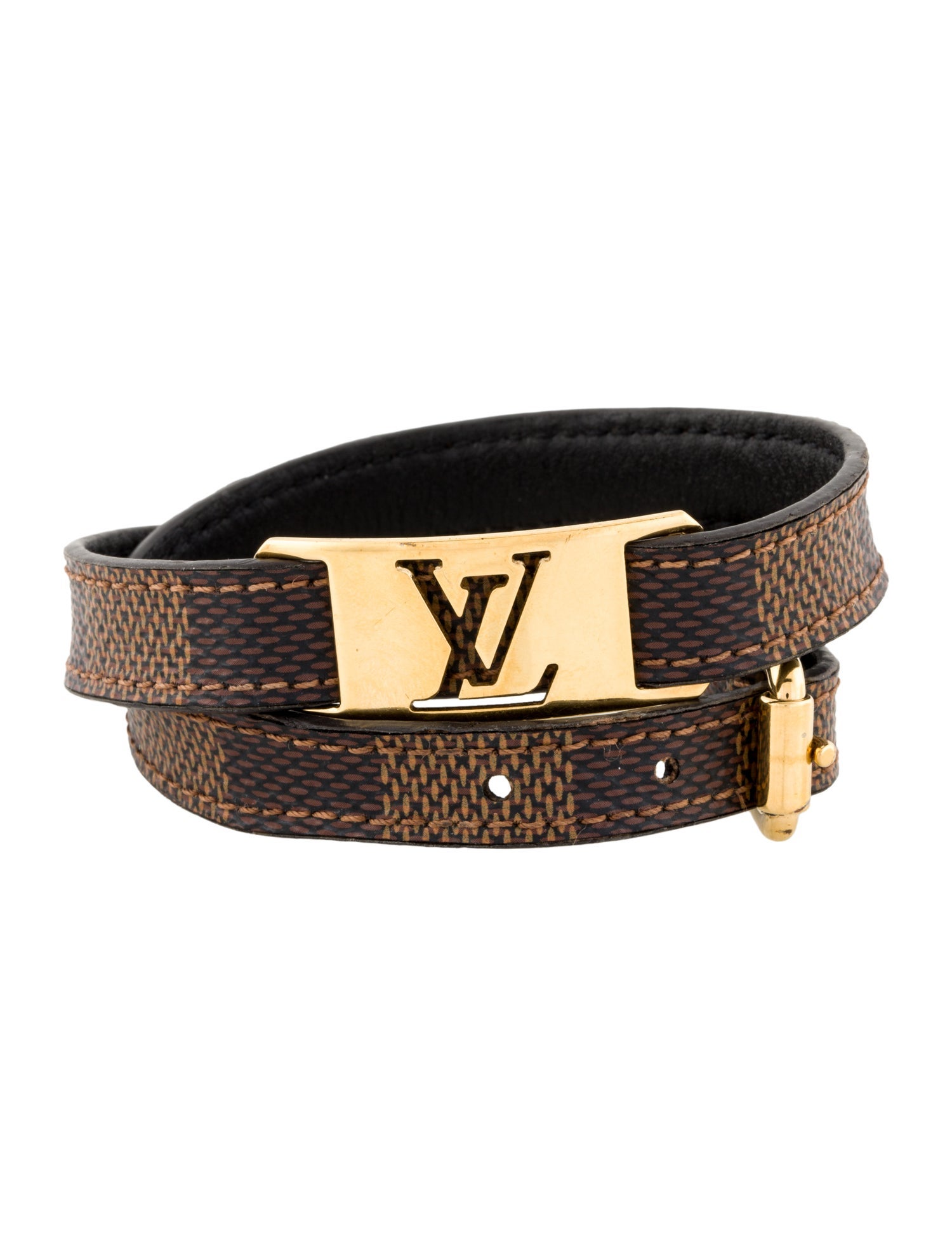 Louis Vuitton Damier Sign It Double Wrap Bracelet