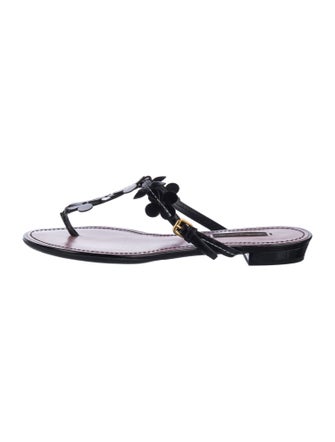 Louis Vuitton Leather T-Strap Sandals