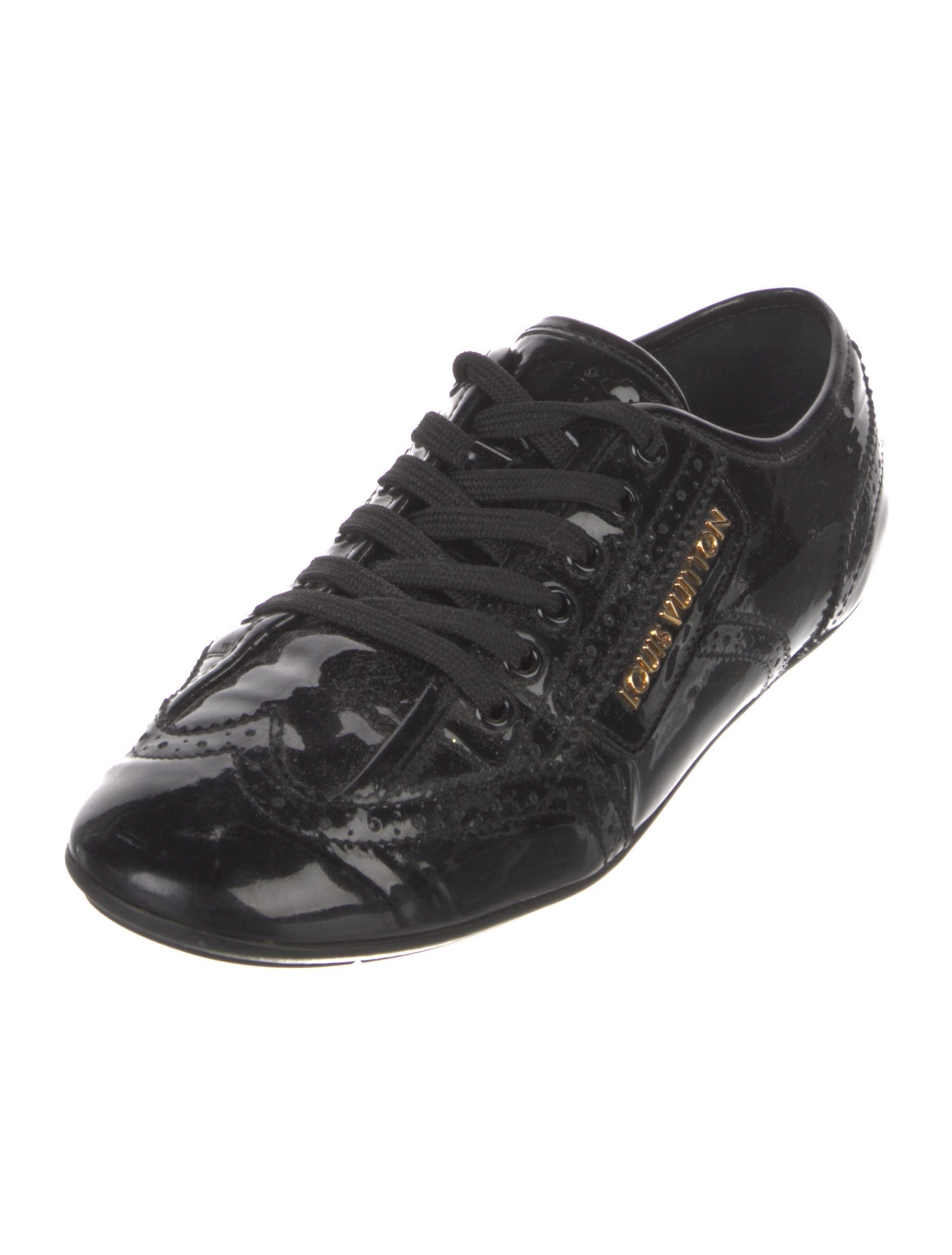 Louis Vuitton Patent Leather Lasercut Accents Sneakers