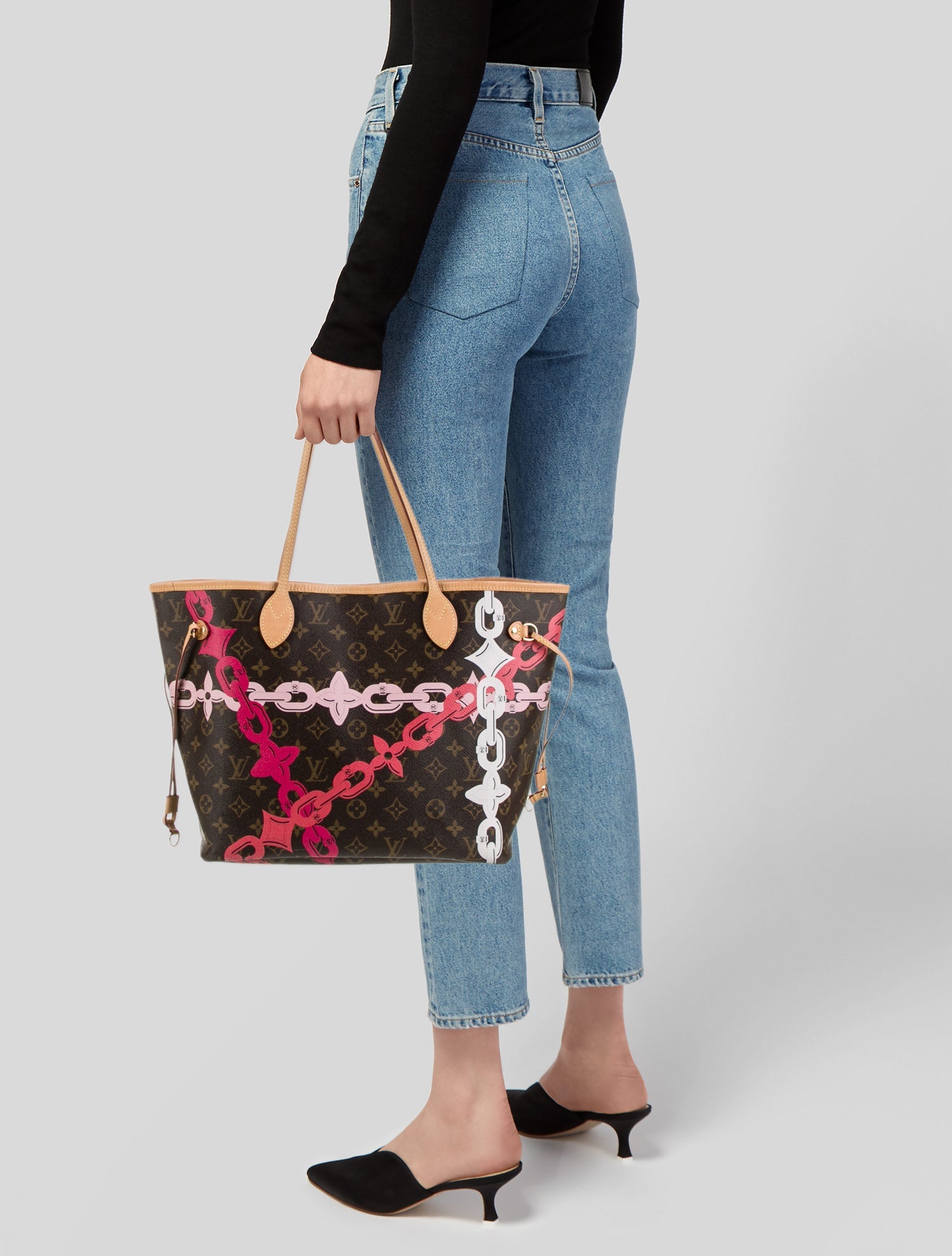 Louis Vuitton LV Monogram Bay Neverfull w/Pouch MM