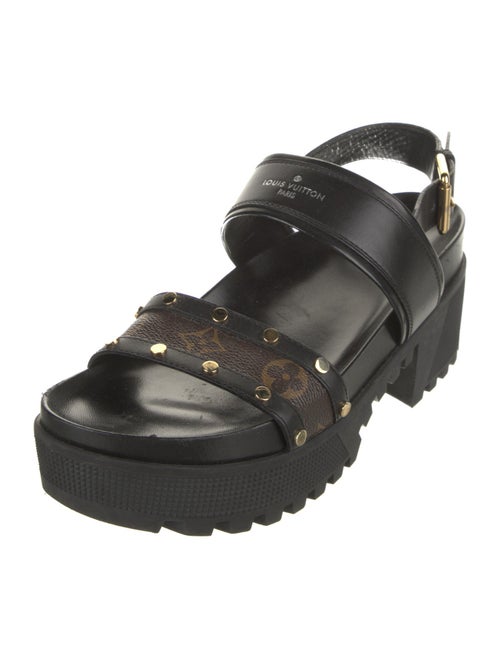 Louis Vuitton Monogram Pattern Leather Slingback Sandals