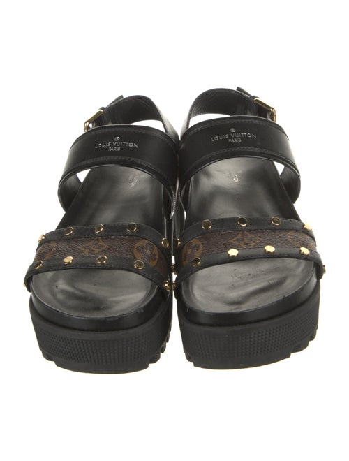 Louis Vuitton Monogram Pattern Leather Slingback Sandals