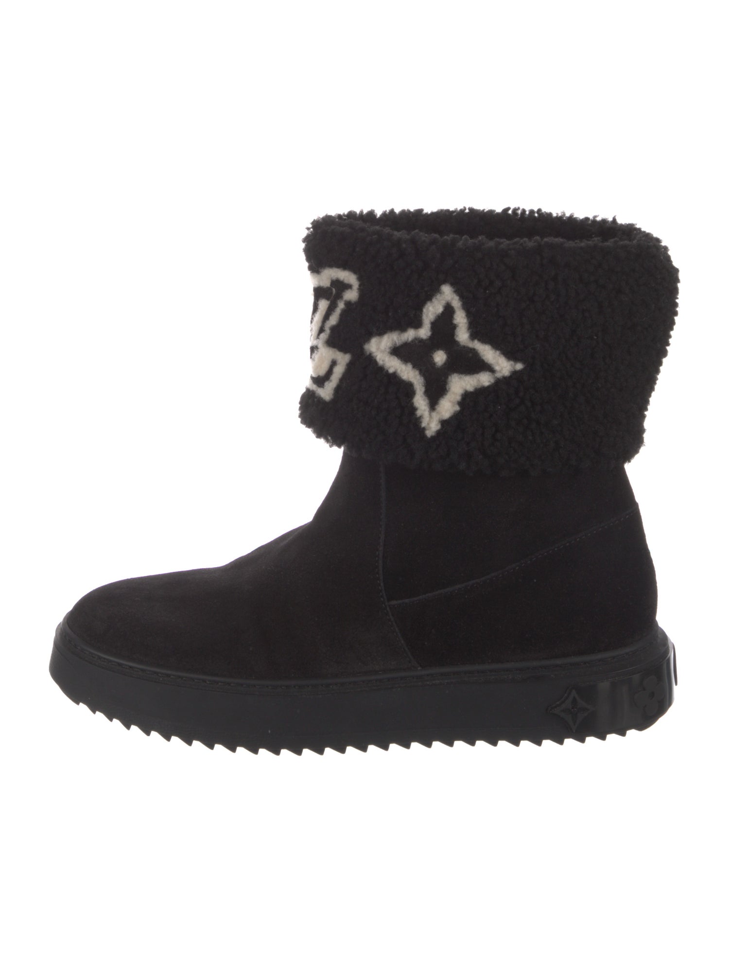 Louis Vuitton Suede Printed Boots