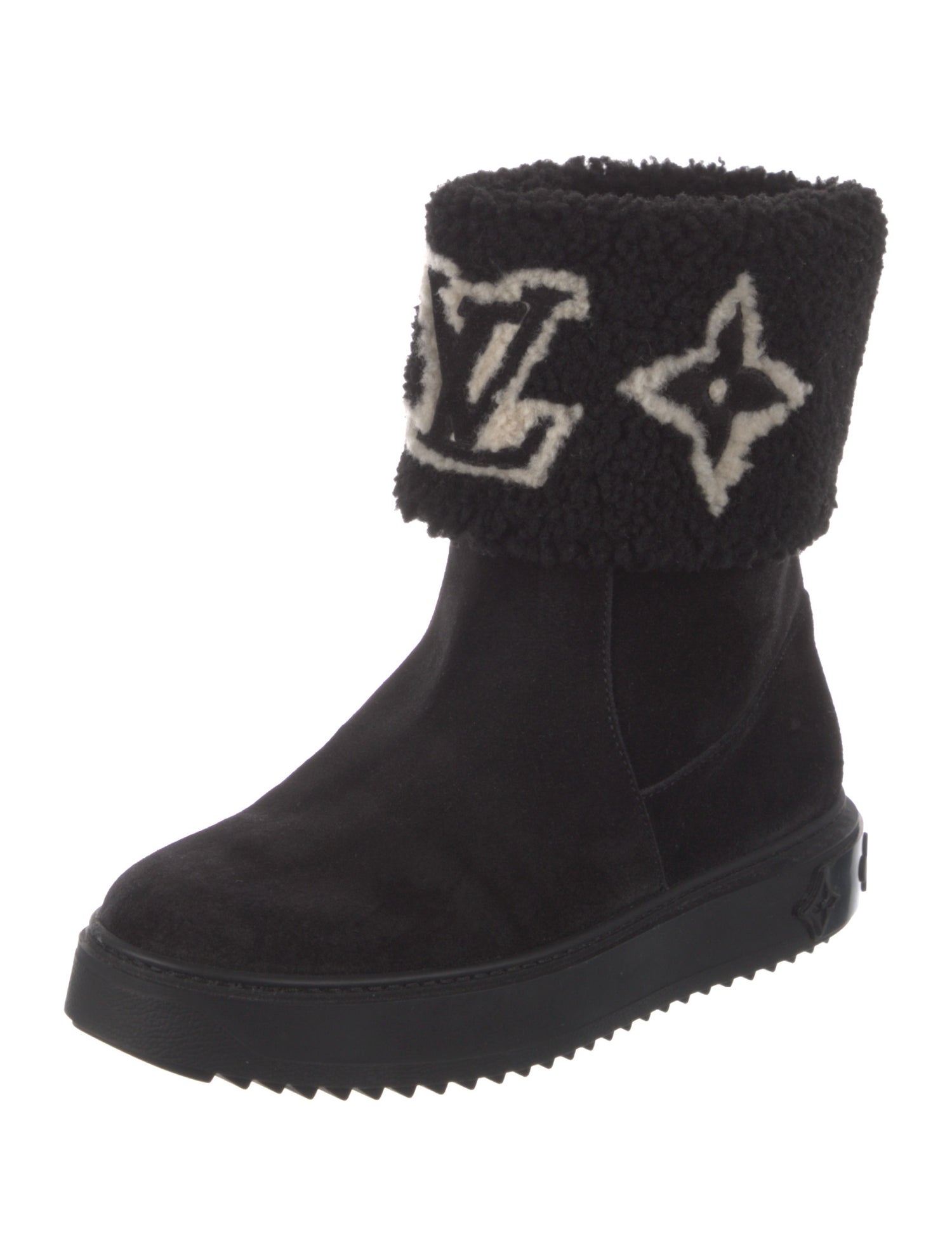 Louis Vuitton Suede Printed Boots