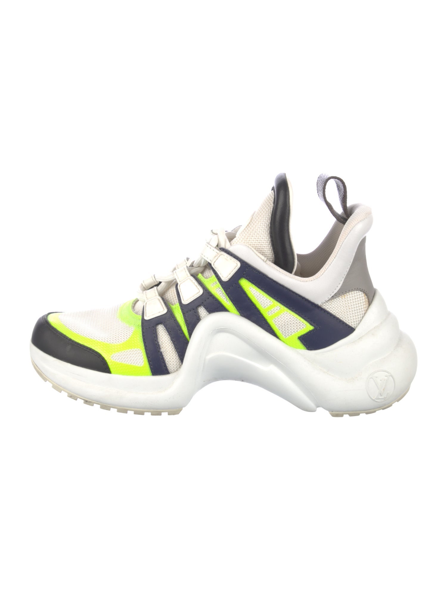 Louis Vuitton Leather Colorblock Pattern Chunky Sneakers