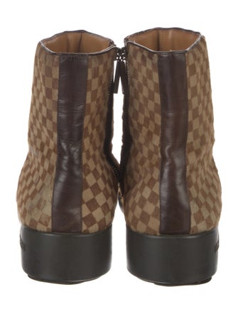 Louis Vuitton Damier Ebene Pattern Ponyhair Boots