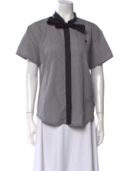 Louis Vuitton 2014 Plaid Print Button-Up Top