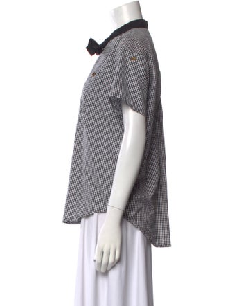 Louis Vuitton 2014 Plaid Print Button-Up Top