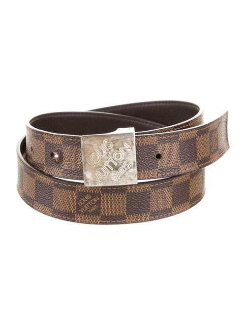 Louis Vuitton Damier Ebene Pattern Coated Canvas Belt