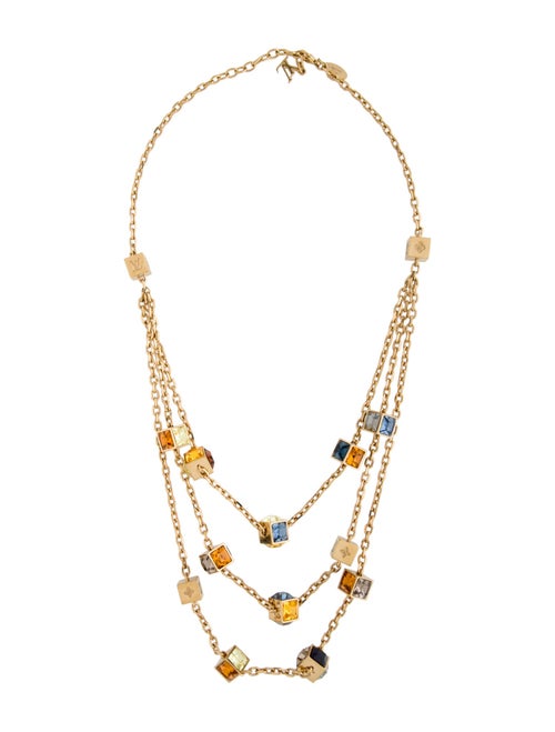 Louis Vuitton Crystal Gamble Multistrand Necklace