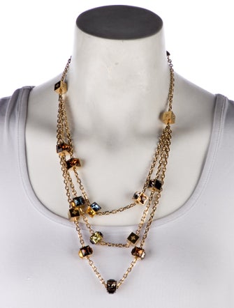 Louis Vuitton Crystal Gamble Multistrand Necklace