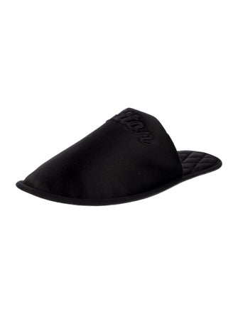 Louis Vuitton Satin Embroidered Accent Slippers