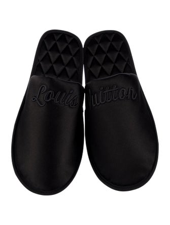 Louis Vuitton Satin Embroidered Accent Slippers