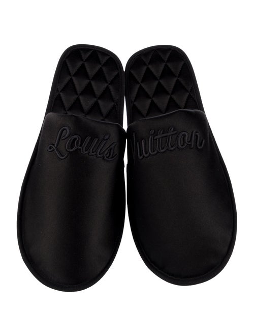 Louis Vuitton Satin Embroidered Accent Slippers