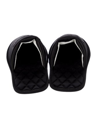 Louis Vuitton Satin Embroidered Accent Slippers