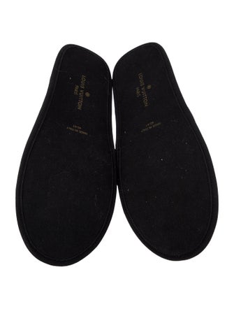 Louis Vuitton Satin Embroidered Accent Slippers