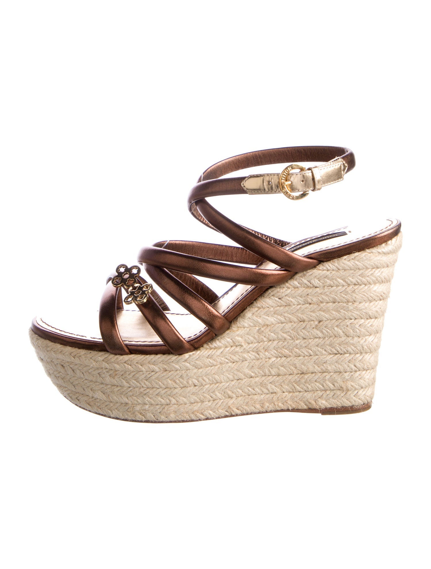 Louis Vuitton Signature Logo Leather Espadrilles